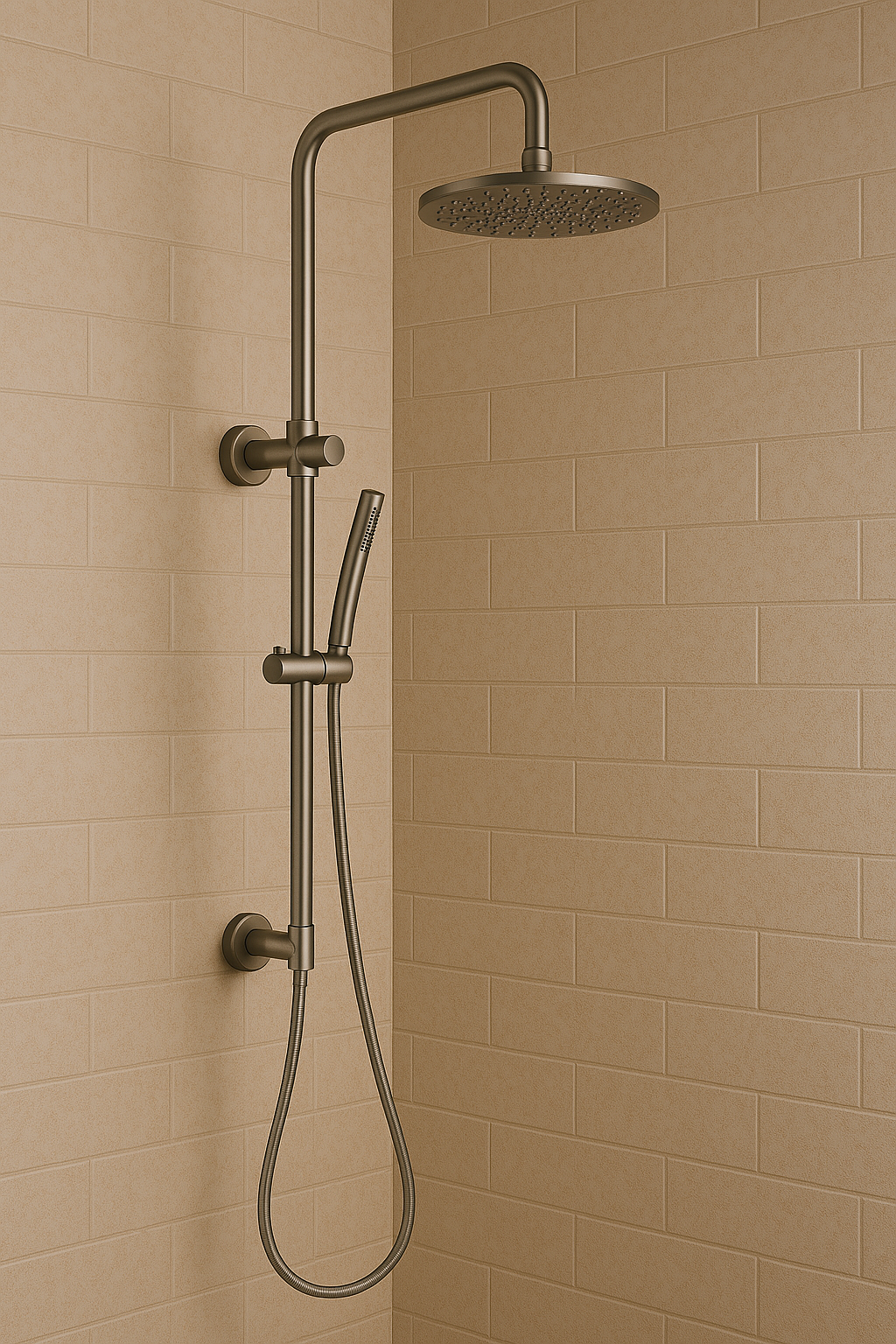 Valencia Brushed Nickel Round Shower Unit