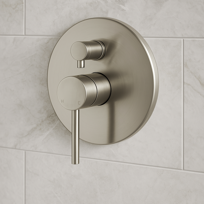 Valencia Brushed Nickel Wall Mixer with Diverter