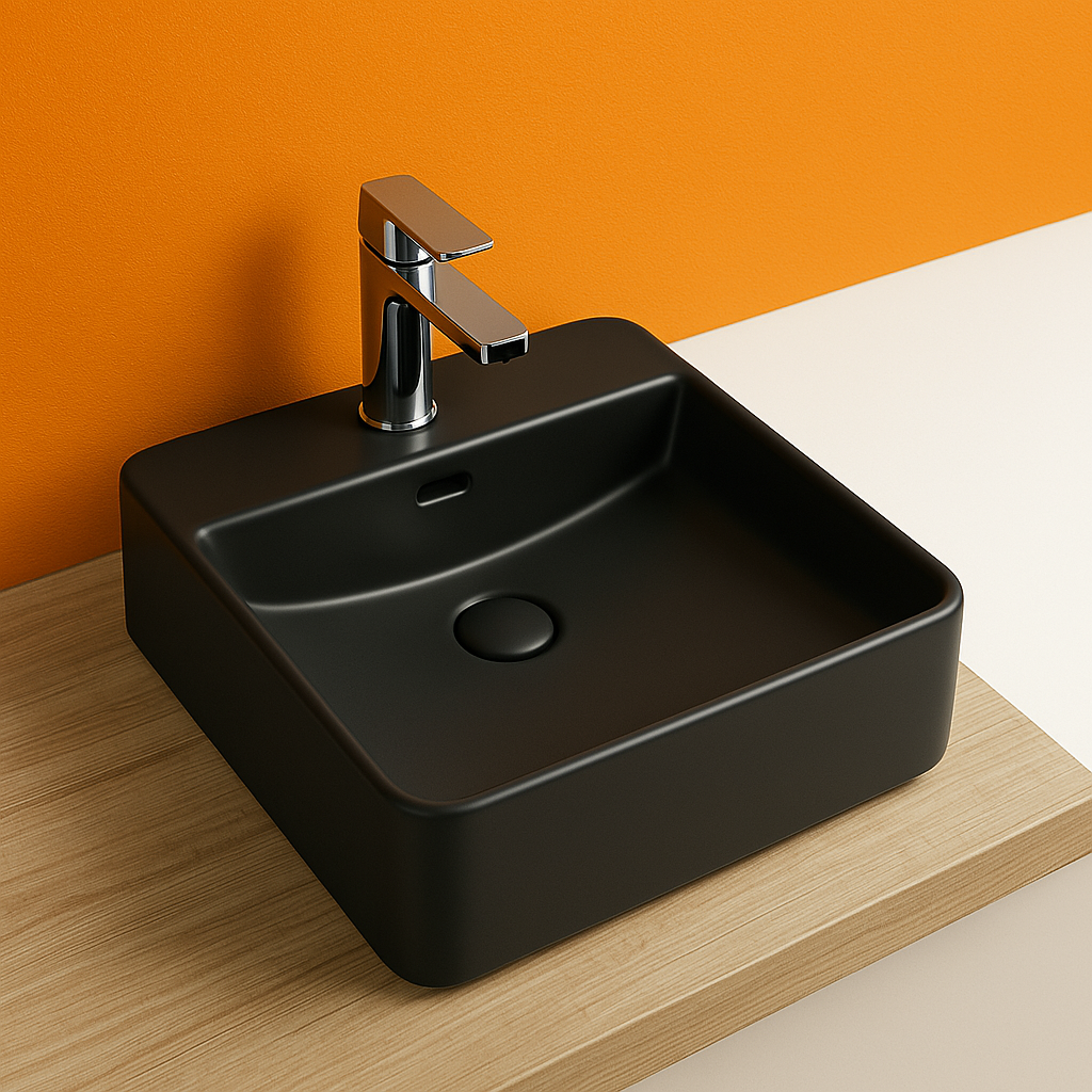 CB-121 Square Ceramic Countertop Basin –  420mmx420mmx130mm