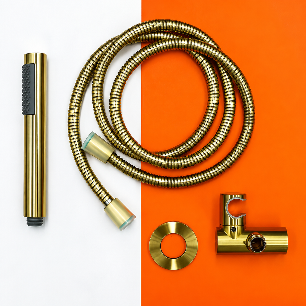 Marbella Brushed Gold Shower Hose & Sprayer
