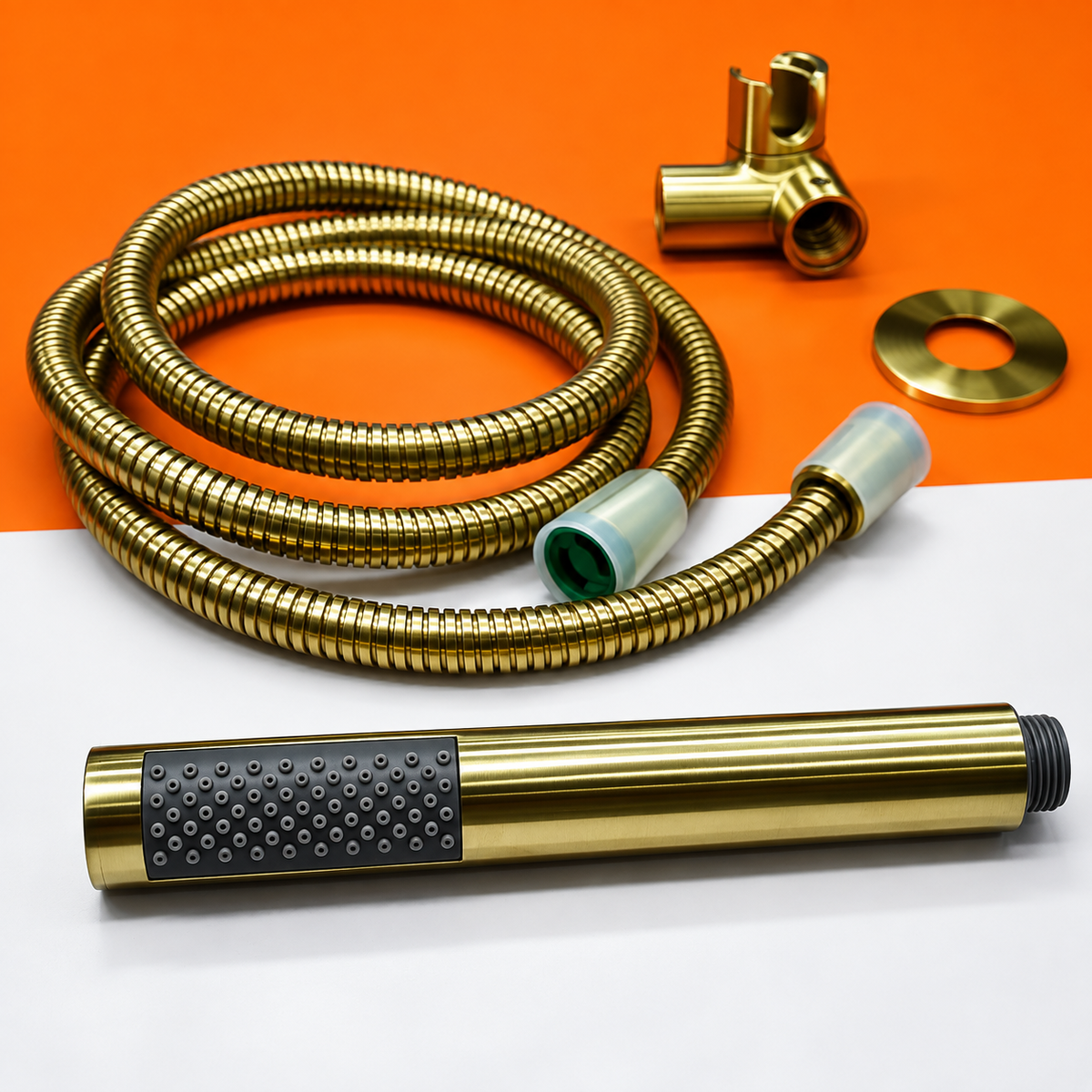 Marbella Brushed Gold Shower Hose & Sprayer