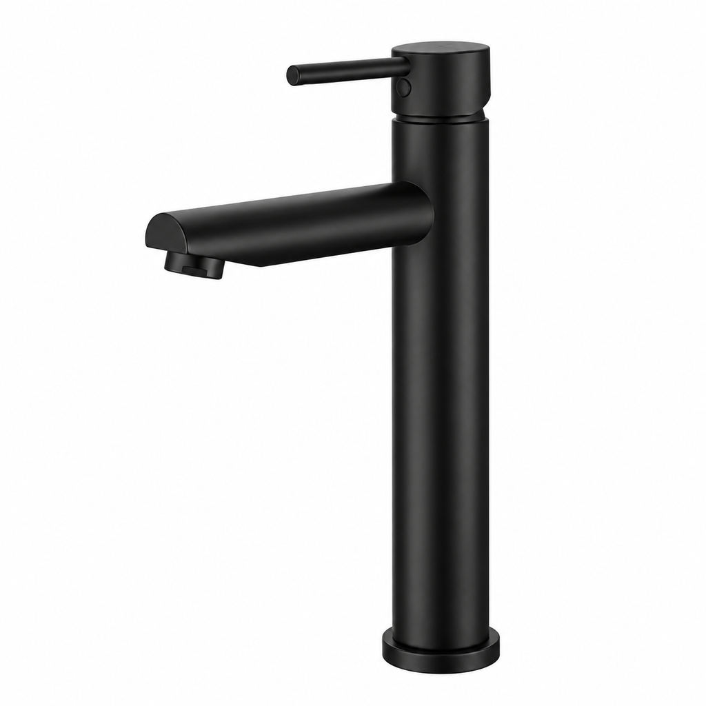 Black Round Tall Basin Mixer