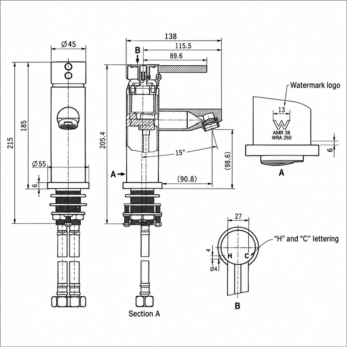 Chrome Round Basin Mixer