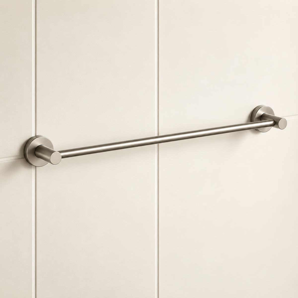 Valencia Brushed Nickel Round Towel Rail 750mm