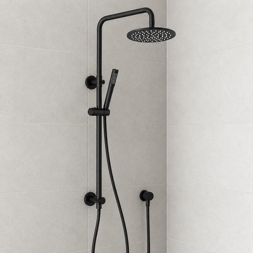 Black Round Shower Unit