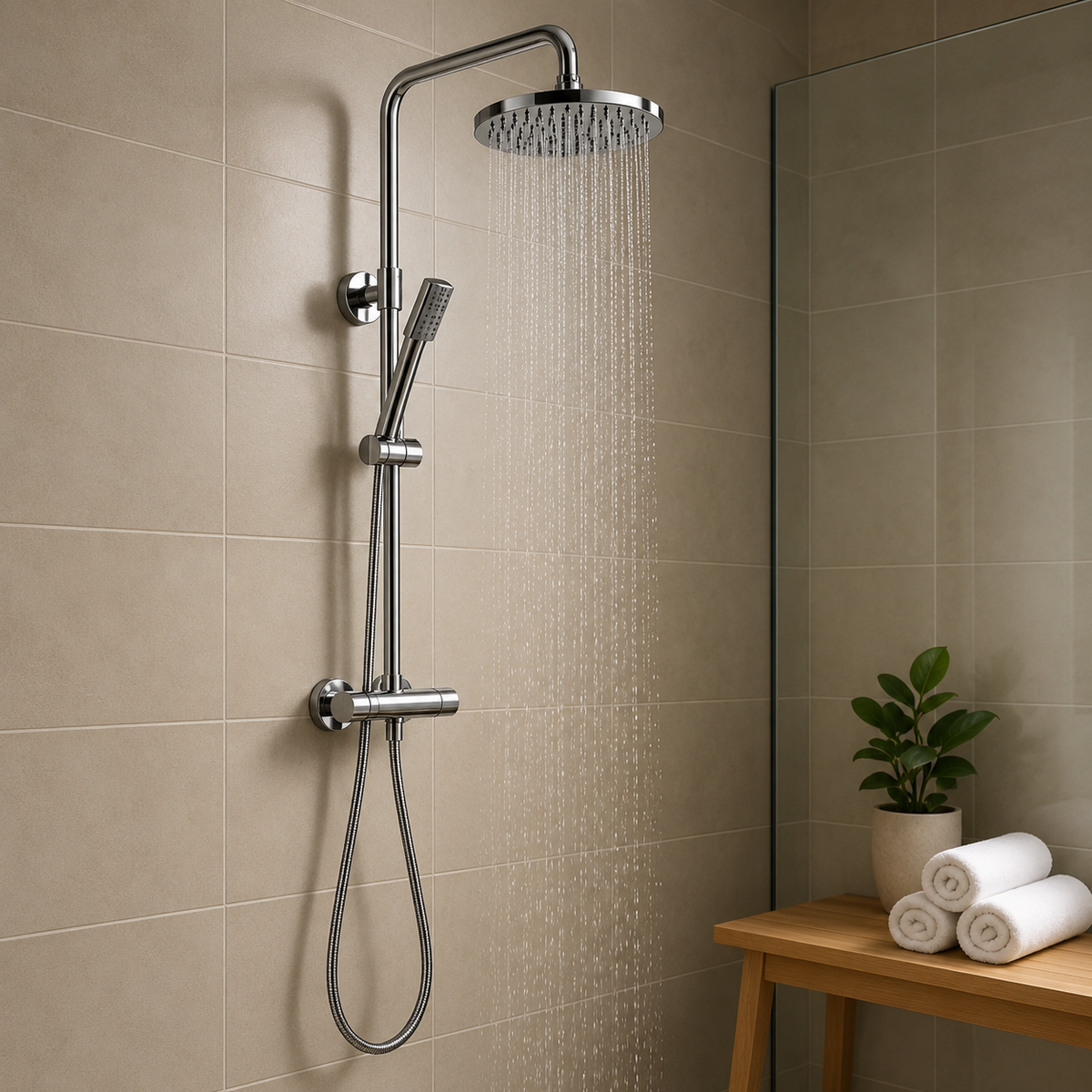 Chrome Round Shower Unit
