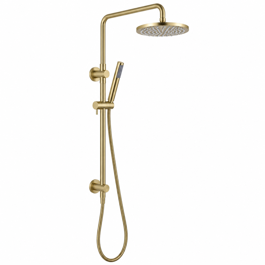 Marbella Brushed Gold Round Shower Unit