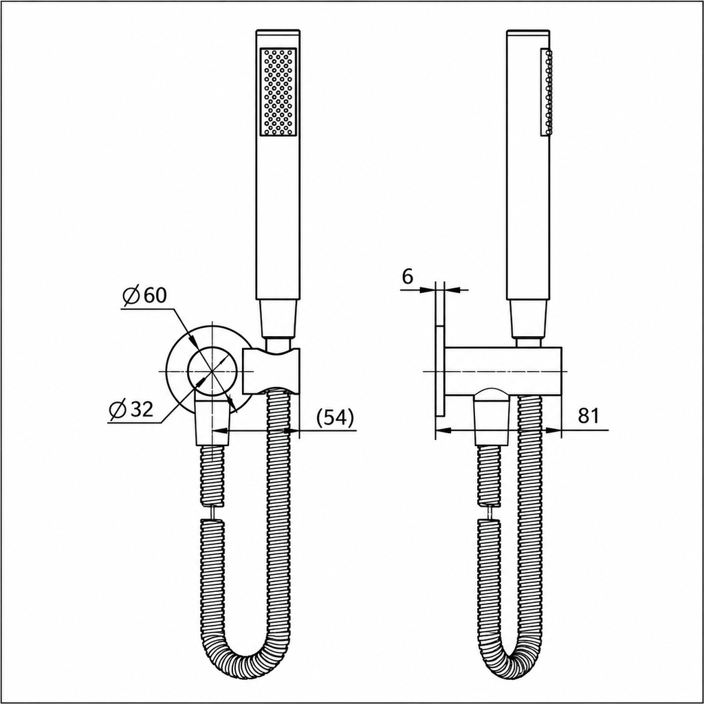 Cordoba Gunmetal Shower Handpiece on Bracket