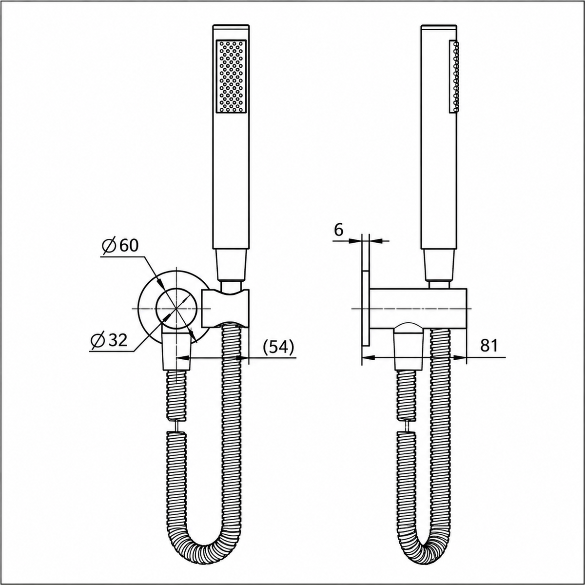 Cordoba Gunmetal Shower Handpiece on Bracket