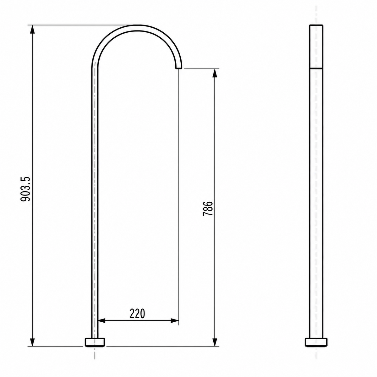 Cordoba Gunmetal Floor Bath Spout