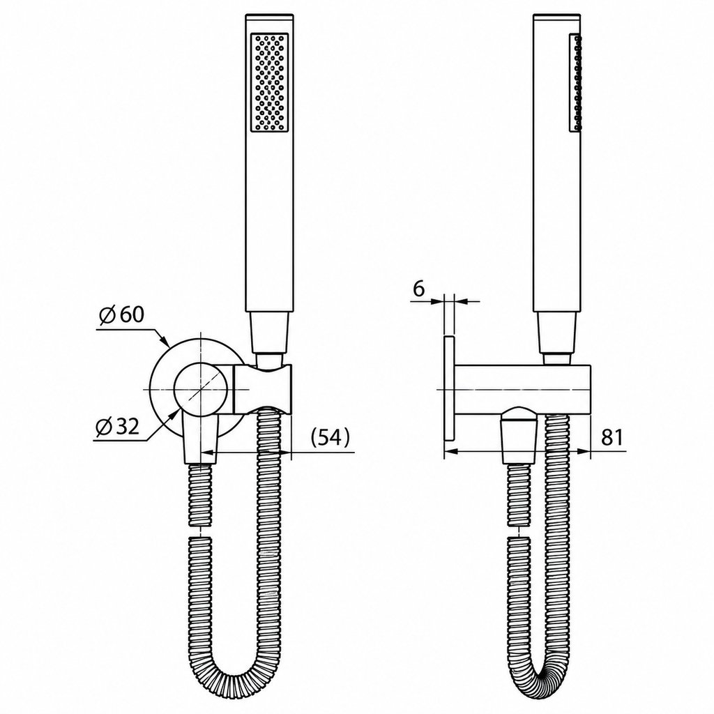 Valencia Brushed Nickel Shower Handpiece on Bracket