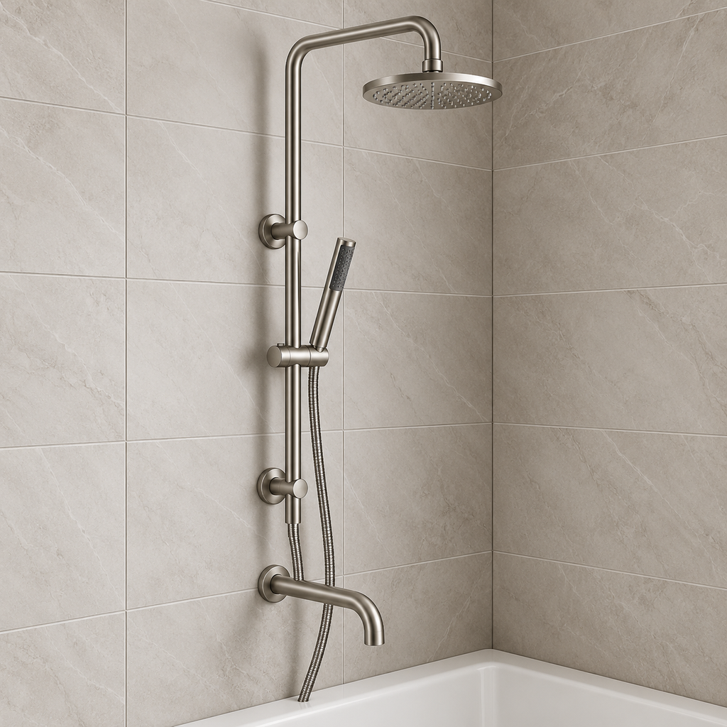 Valencia Brushed Nickel Dual Shower with Diverter