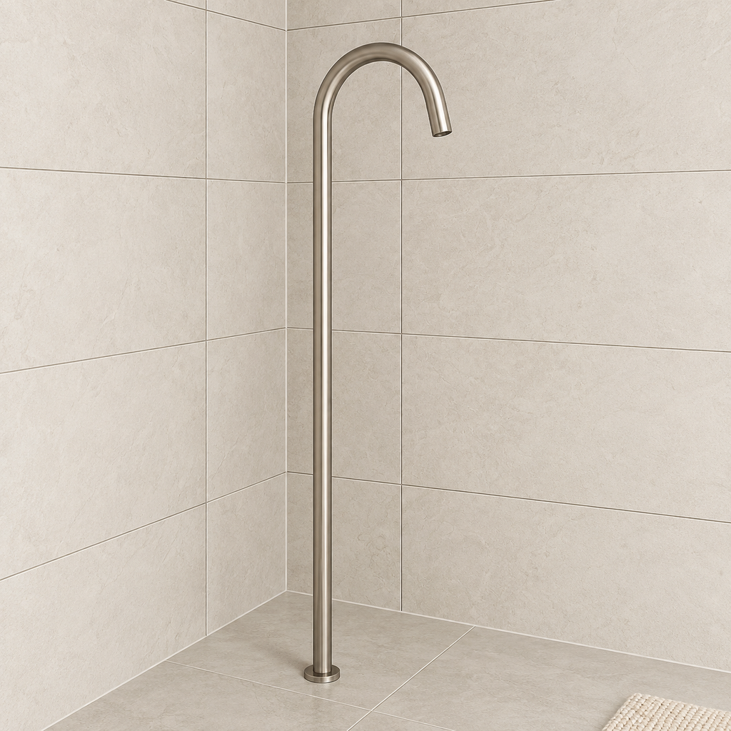 Valencia Brushed Nickel Floor Bath Spout