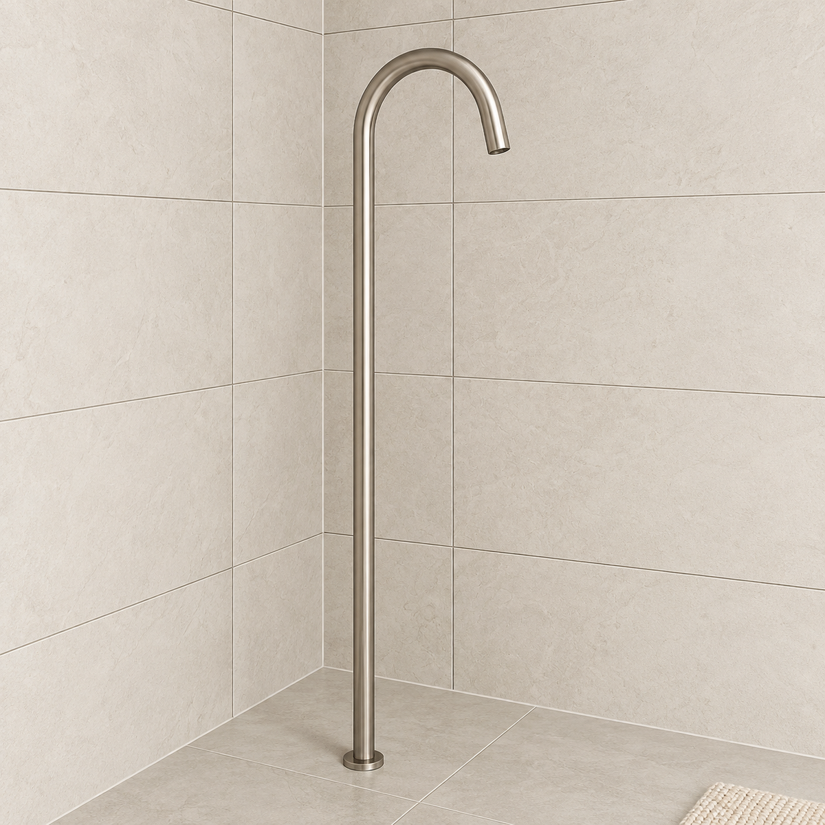 Valencia Brushed Nickel Floor Bath Spout