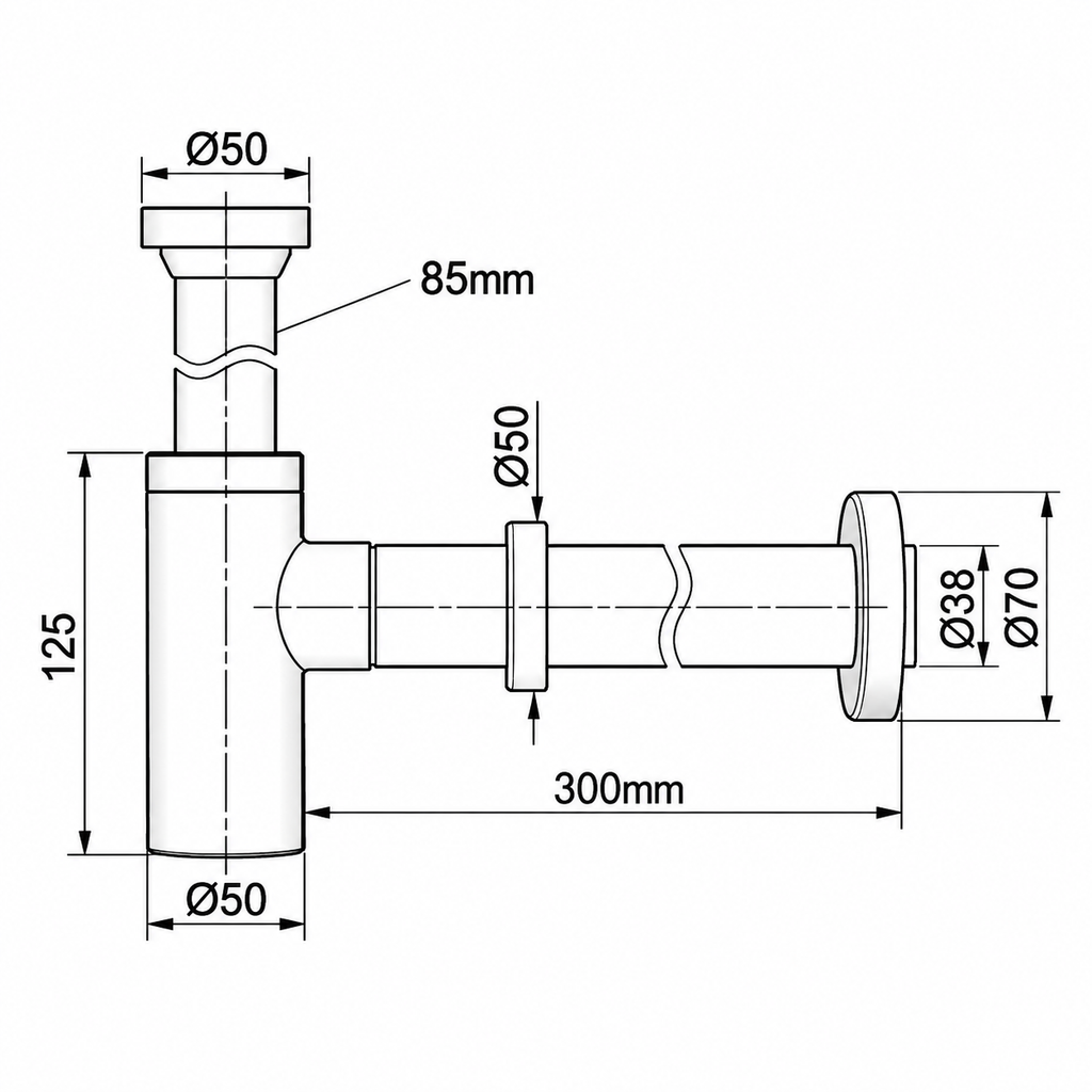 Valencia Brushed Nickel 32mm P Trap