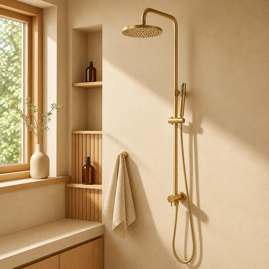 Marbella Brushed Gold Dual Shower with Diverter