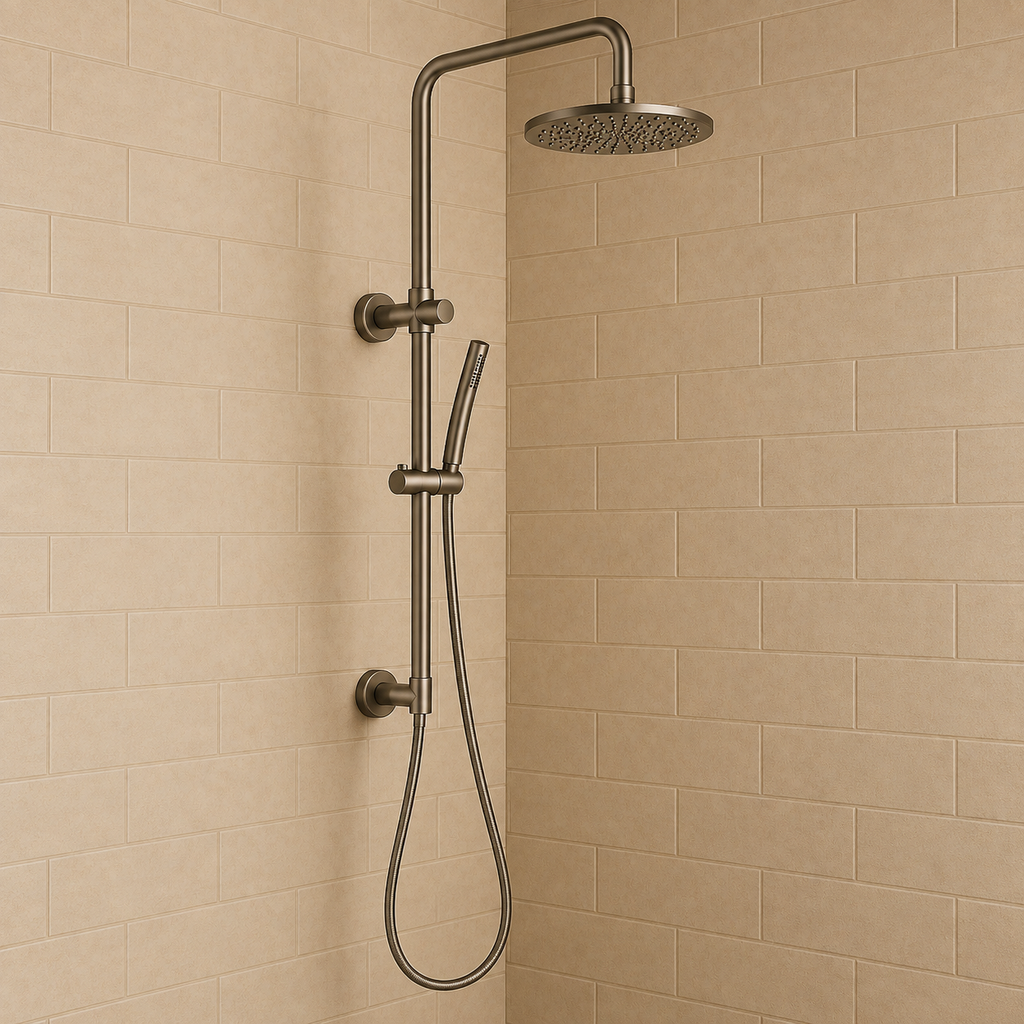 Valencia Brushed Nickel Round Shower Unit