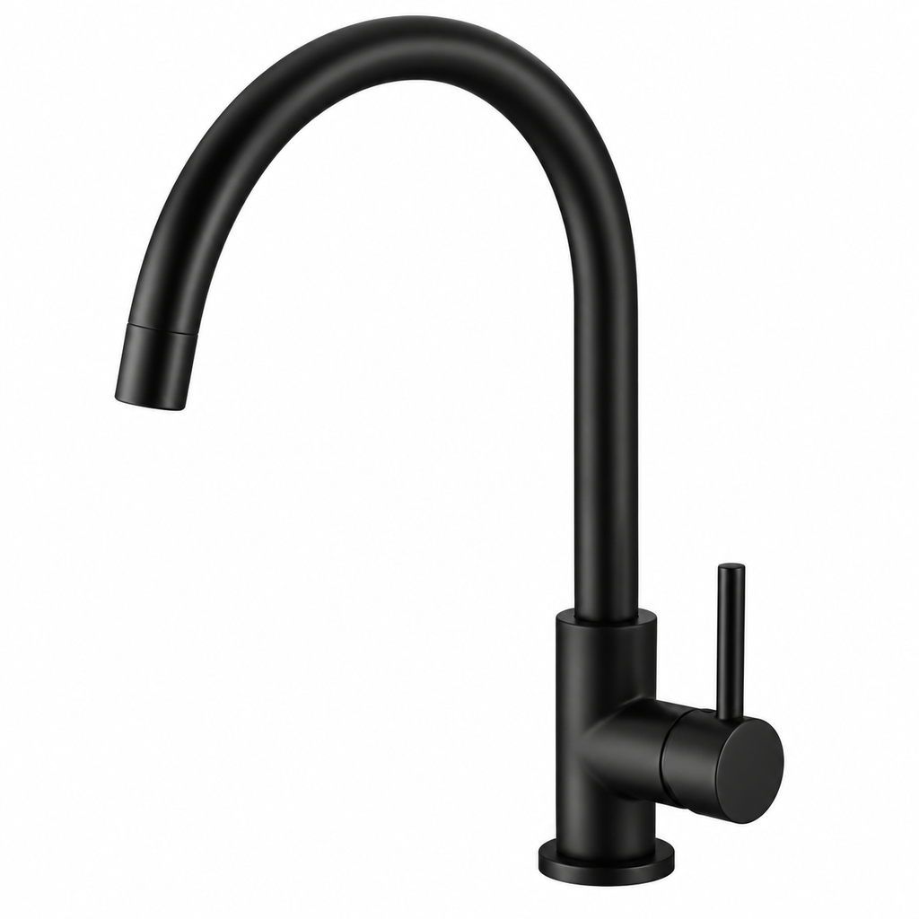 Onix Black Round Kitchen Mixer