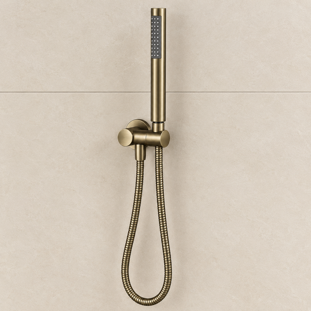 Seville Antique Brass Shower Handpiece on Bracket