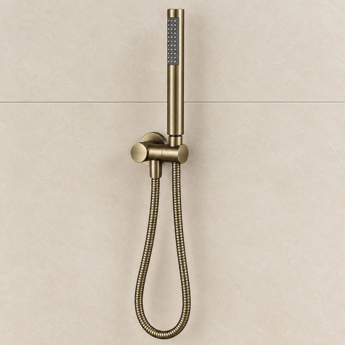 Seville Antique Brass Shower Handpiece on Bracket