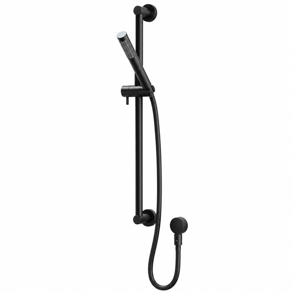 Black Round Shower Rail