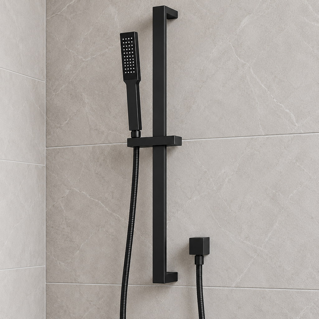 Onix Black Square Shower Rail
