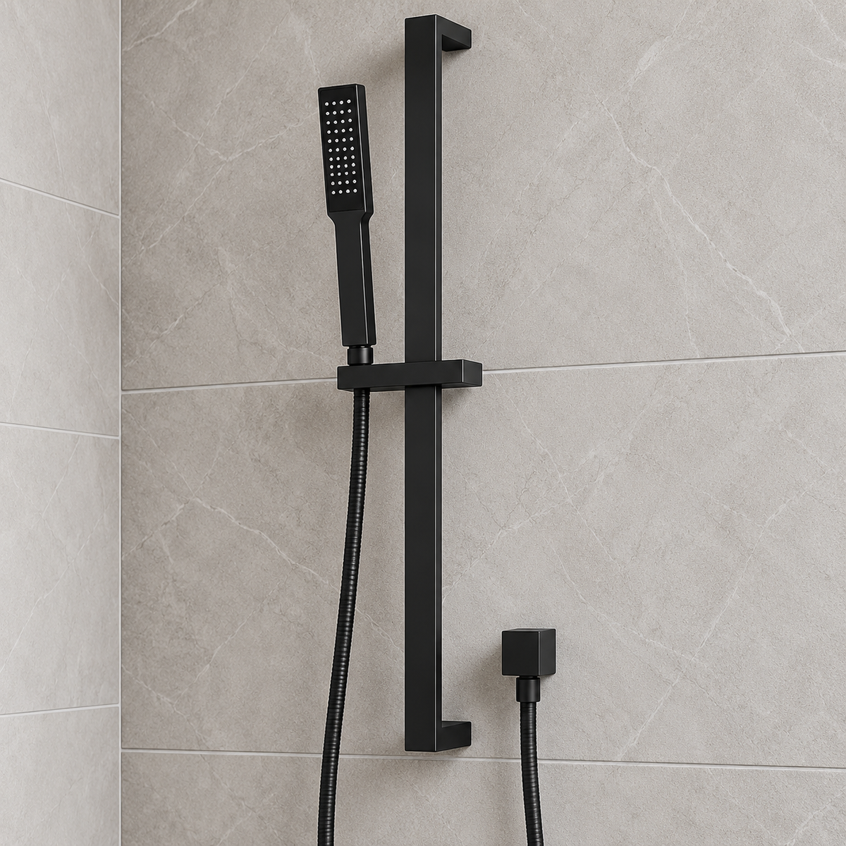 Onix Black Square Shower Rail