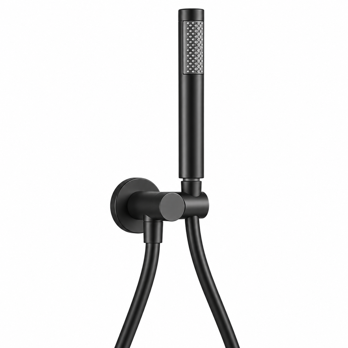 Black Round Shower Unit on Bracket