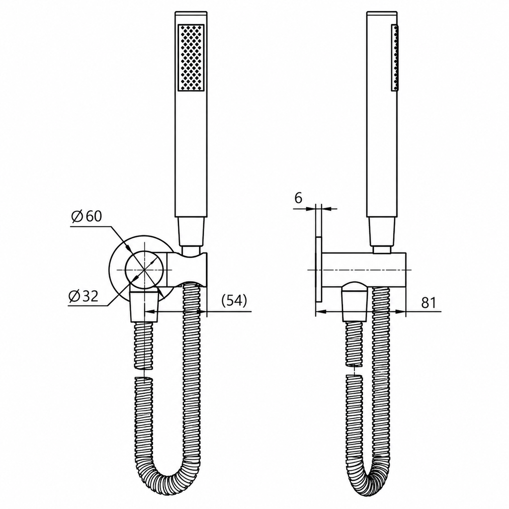 Black Round Shower Unit on Bracket