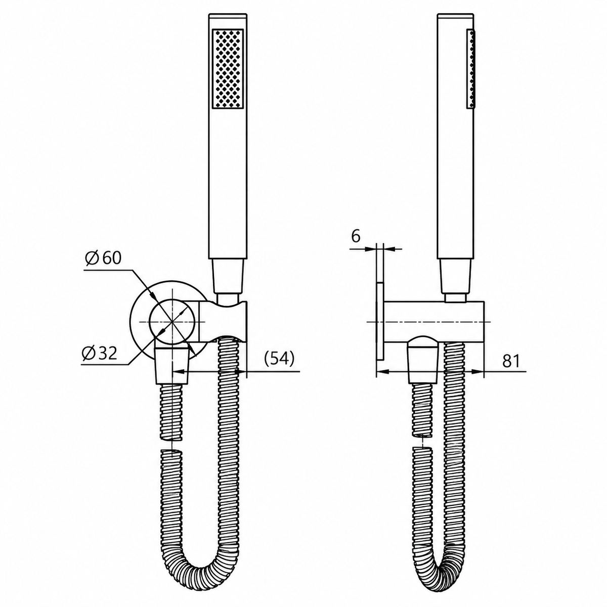 Black Round Shower Unit on Bracket