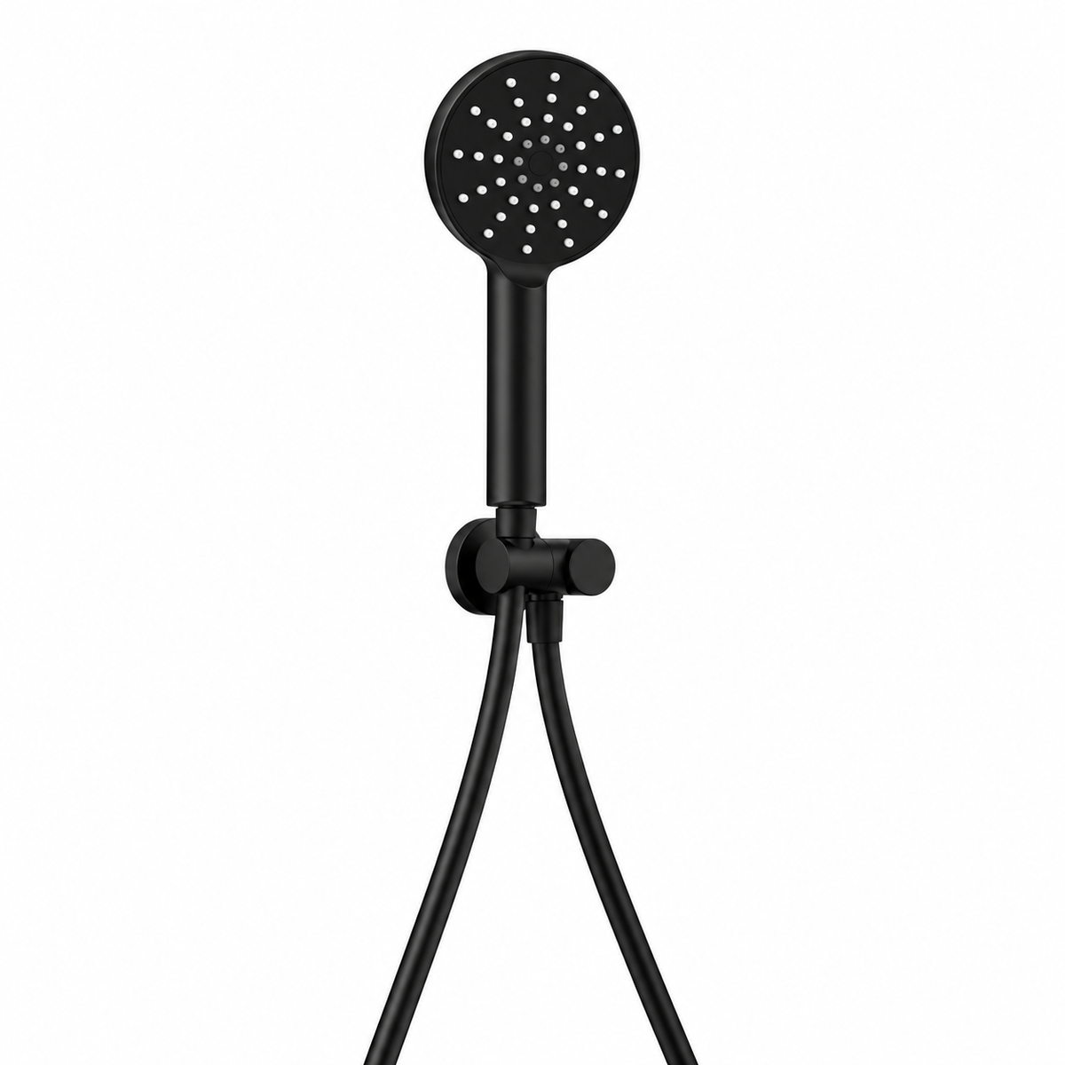 Black Round Shower Unit on Bracket