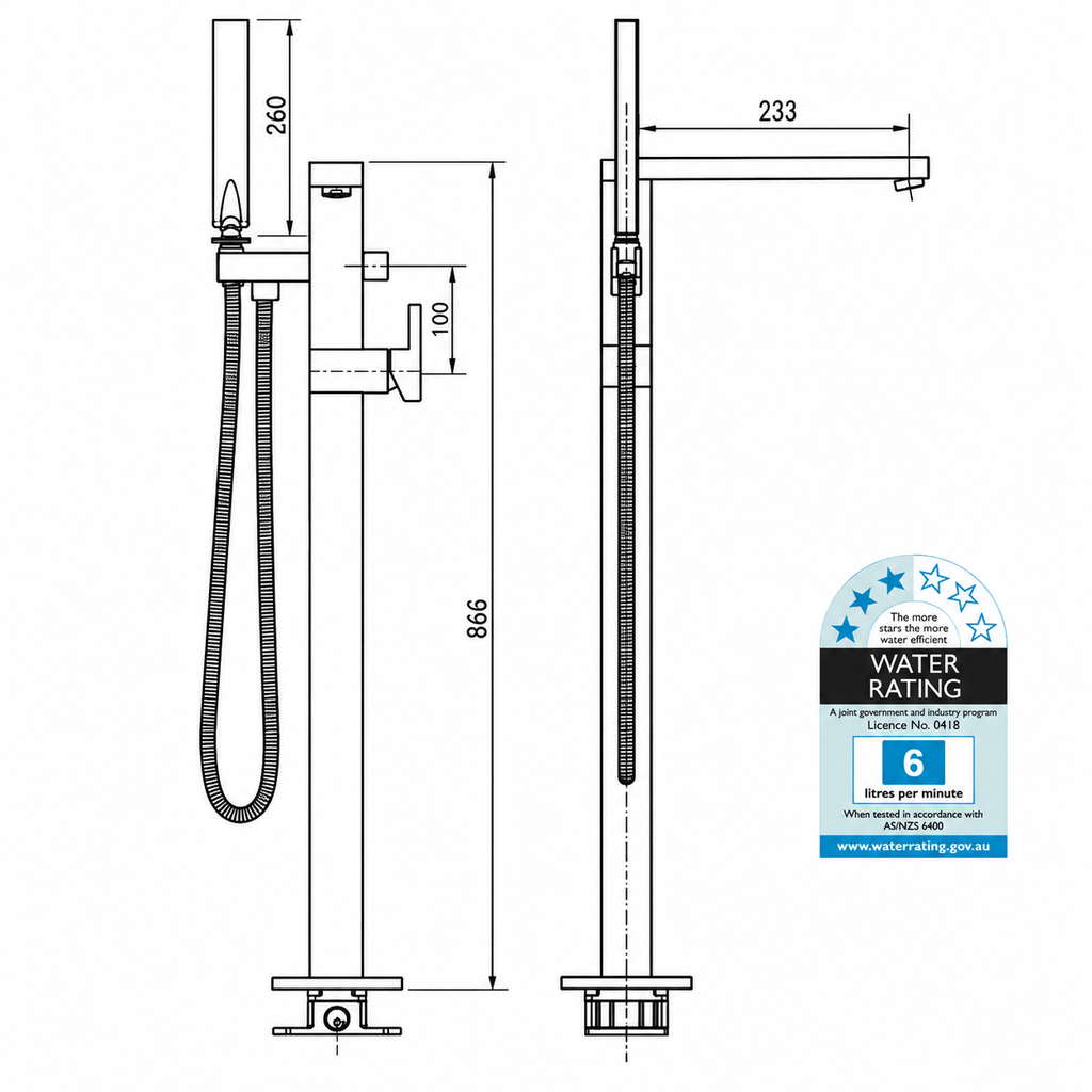 Square Floor Mixer Set