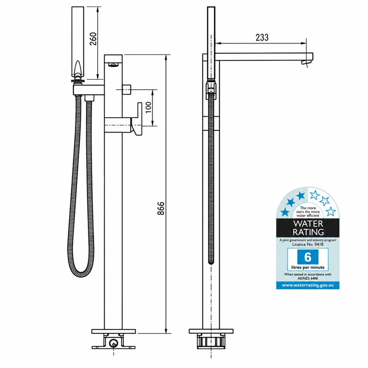Square Floor Mixer Set