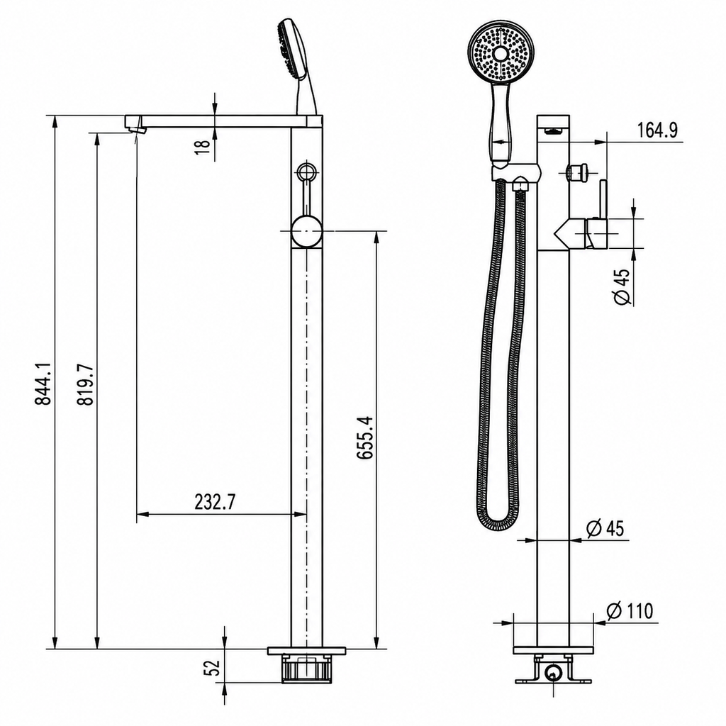 Round Floor Mixer Set
