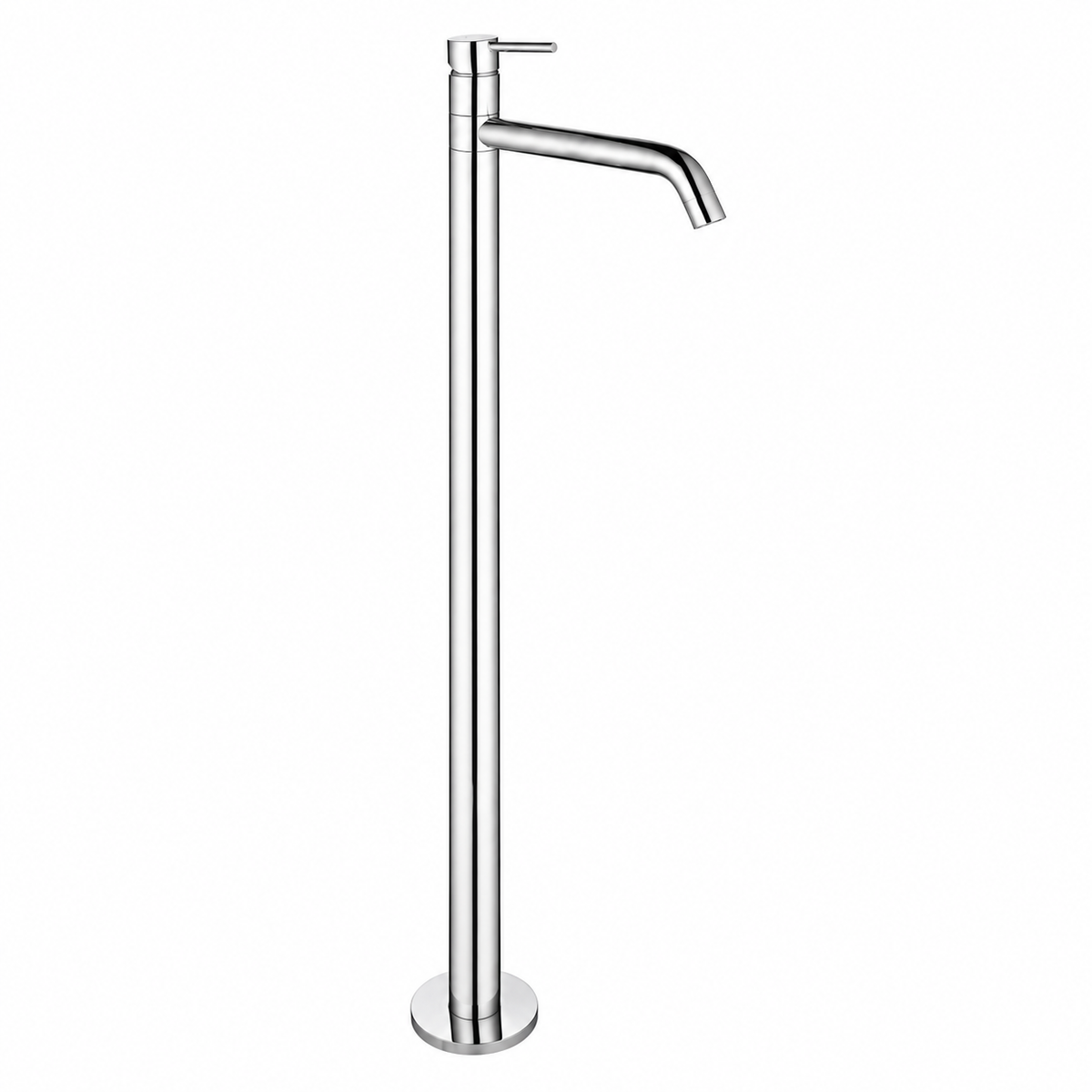 Round Floor Mixer with a swivel spout