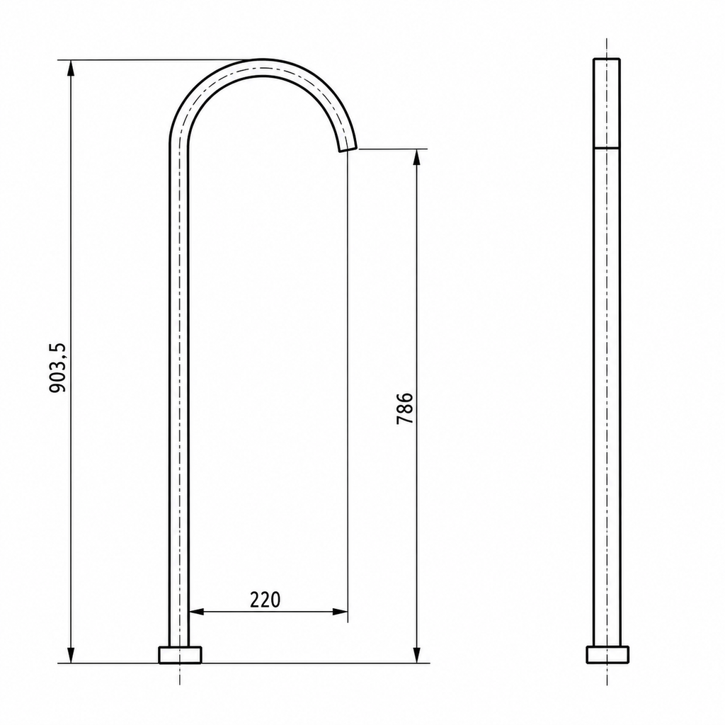 Round Floor Bath Spout