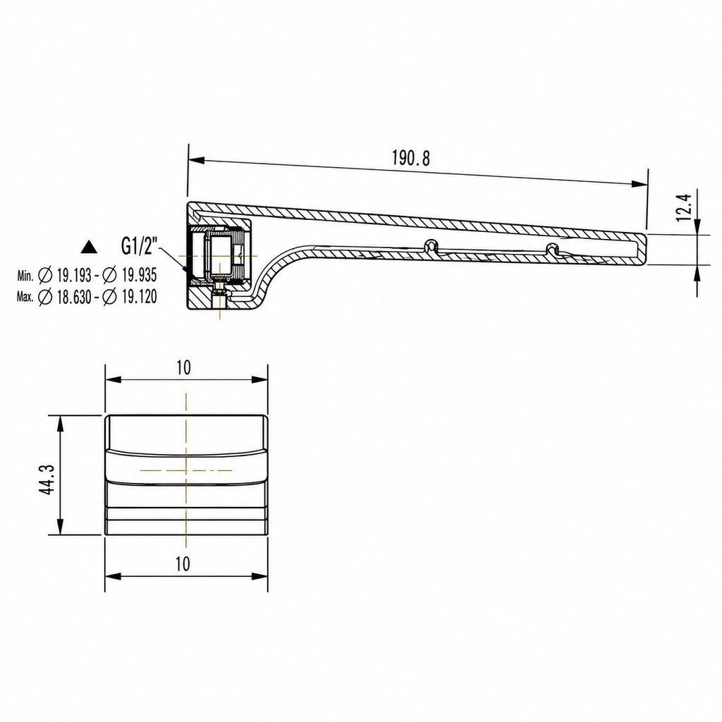 Bath Spout 190mm