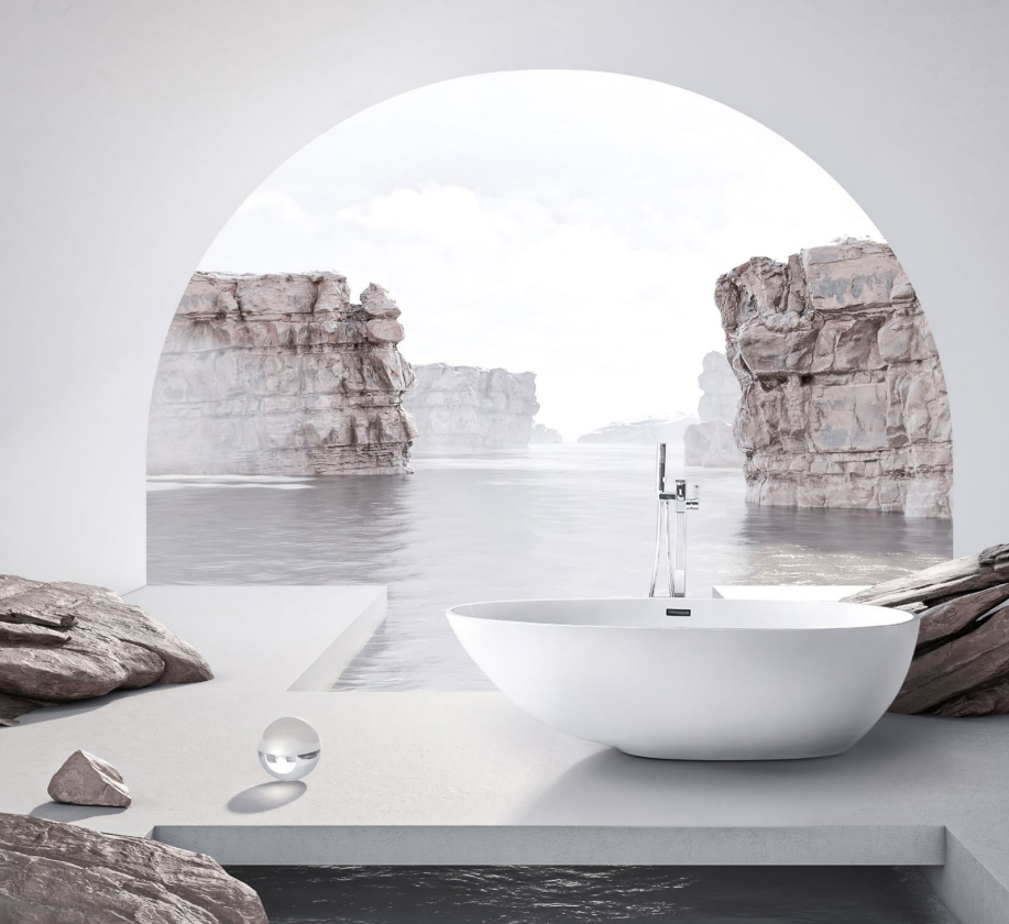 Delight 1780mm Freestanding Bath – Luxurious Deep Oval Tub in Gloss Finish