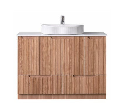 Duplex 855mm Floor Standing Vanity 1500mm– Grooved Panel with Soft Closing Drawers
