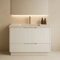 Duplex 855mm Floor Standing Vanity 750mm– Grooved Panel with Soft Closing Drawers