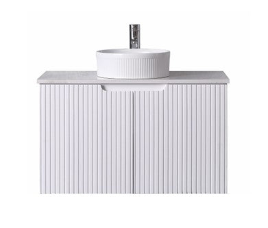 Duplex 750mm Wall Hung Vanity – Grooved Panel Design with Organisers