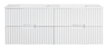 Elena 460mm Wall Hung Vanity 1500mm DB– Grooved Panel Design in Antica Timber, Matt White & Matt Black