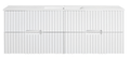 Elena 460mm Wall Hung Vanity 1500mm– Grooved Panel Design in Antica Timber, Matt White & Matt Black