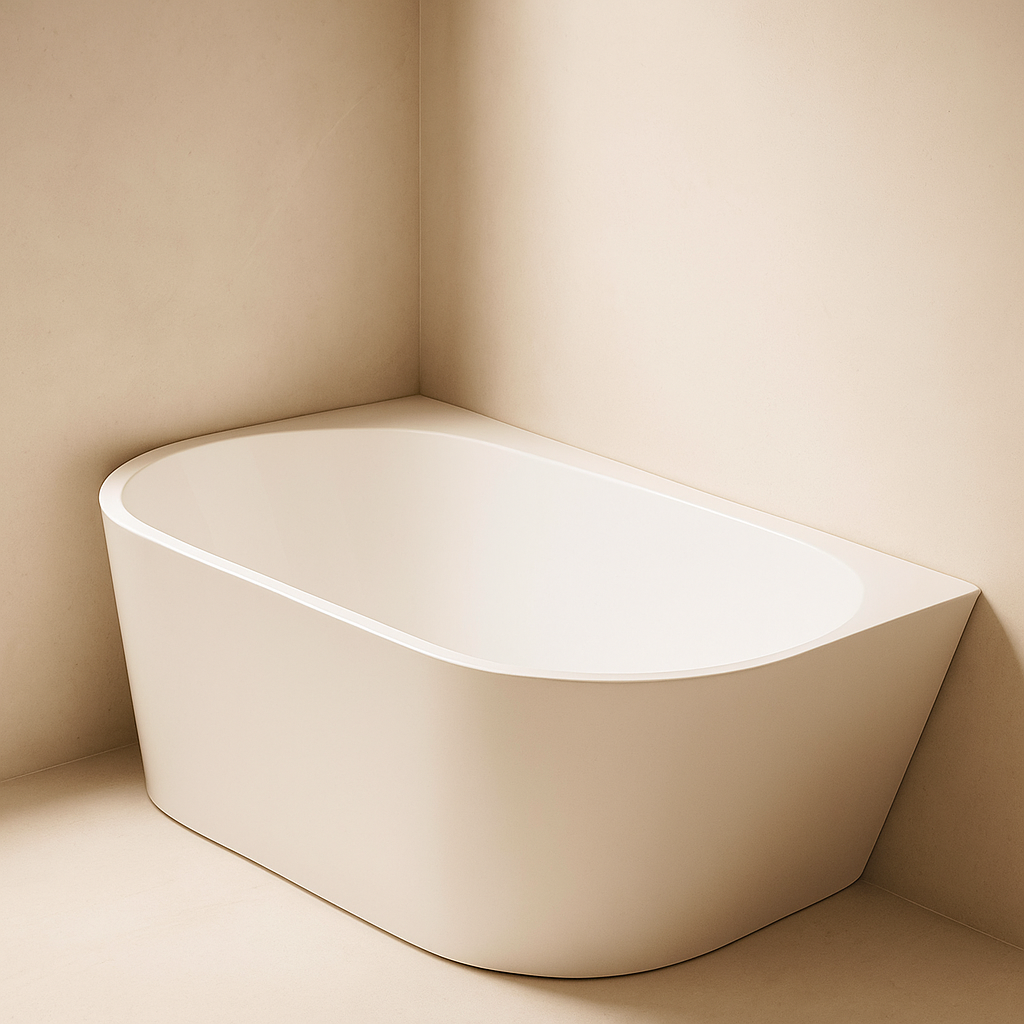 Hannah 1700mm Back-to-Wall Freestanding Bath – Contemporary Design for Ultimate Comfort