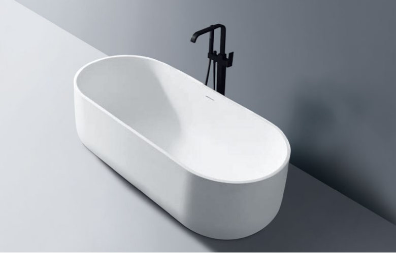 Lilac 1700mm Gloss White Freestanding Bath – Sleek Minimalist Oval Design