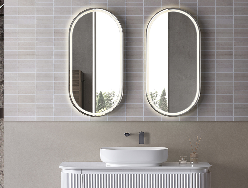 Montego LED Mirror – Wall-Hung Bathroom Mirror with Matt Black or Chrome Frame