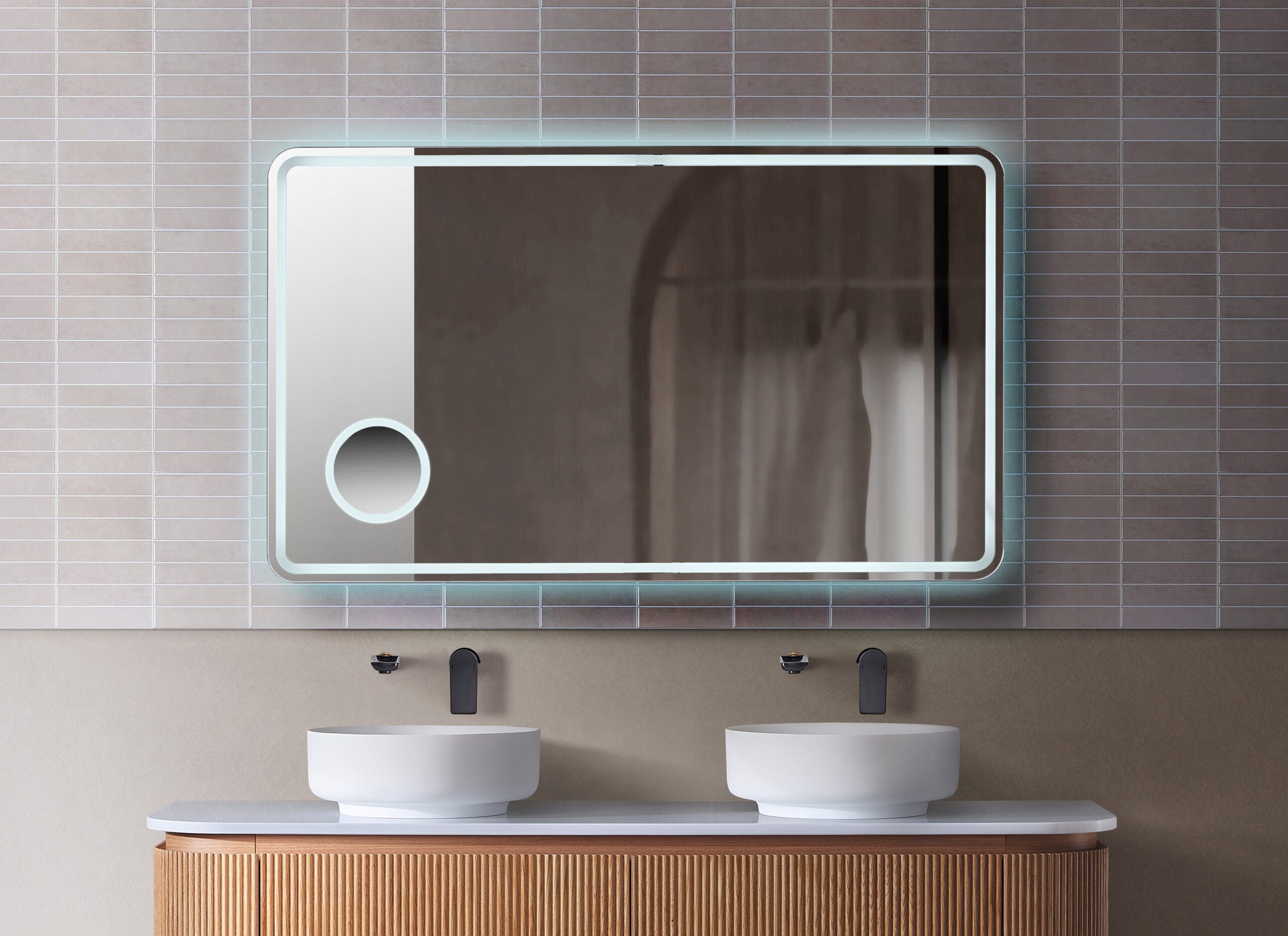 Opal LED Shaving Cabinet with Adjustable Backlit Mirror – Wall Hung