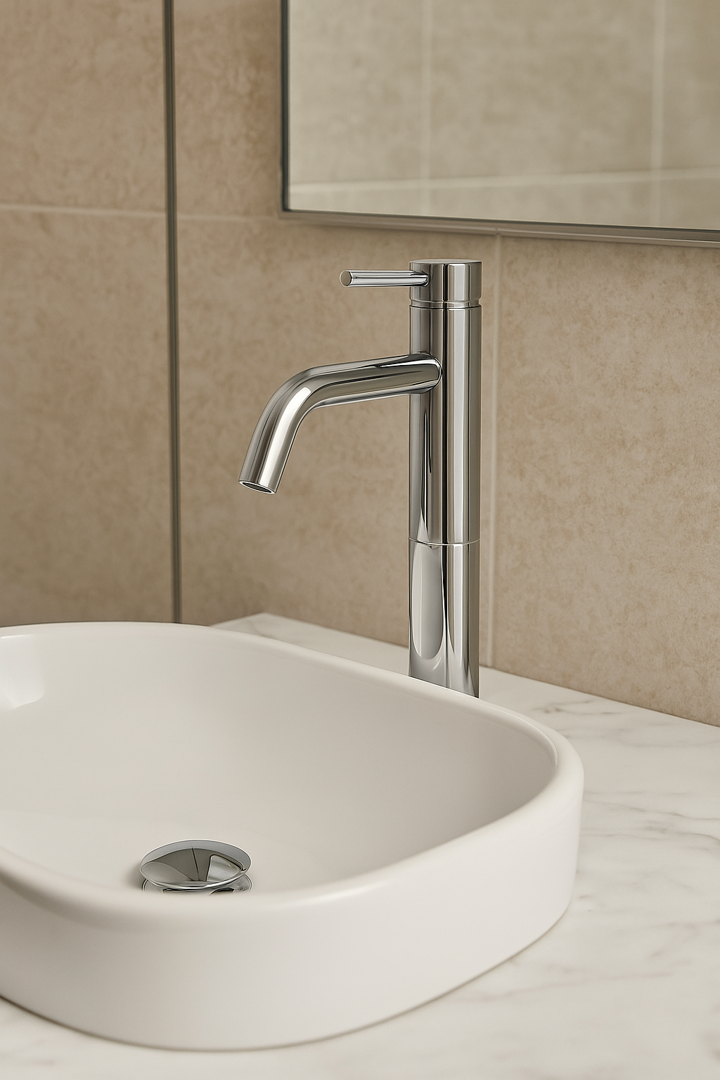 Round Tall Basin Mixer 35mm cartridge