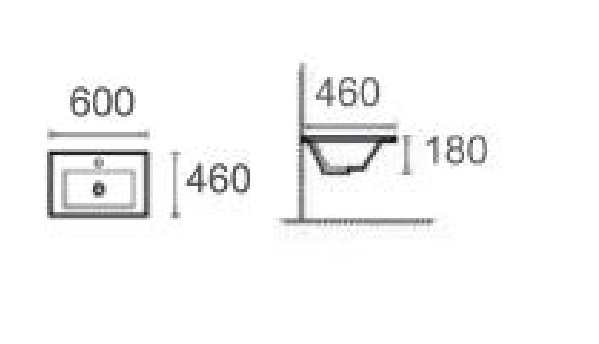 Ceramic Vanity Basin – Basin Bowl Wave Slim Line  600mmx460mmx200mm