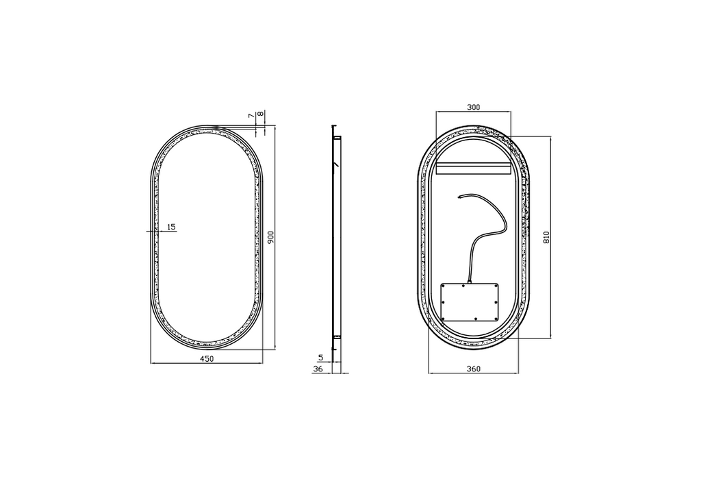 Montego LED Mirror – Wall-Hung Bathroom Mirror with Matt Black or Chrome Frame